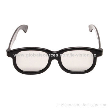 Passive 3D Glasses with Plastic Frame, Made in China, Export to Overseas